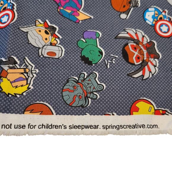 Marvel Team Impact Fabric 1 Yd x 44" Avengers Superhero Cotton Springs Blue - Picture 7 of 16